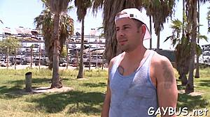 Gay hunk sucks and fucks to orgasm.