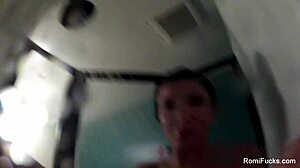 why is romi rain showering nude in the bathroom