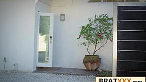 tiny cutie welcomes stepbrother back from military with open arms