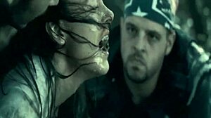 Erotic scene with nude punishment and music