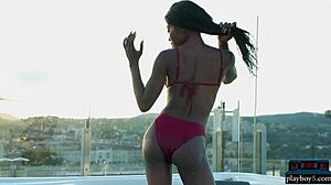 Ebony beauty Mimi Desuka gets naked