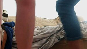 Reverse cowgirl session with porn and creampie