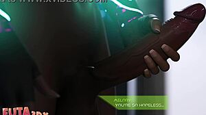 Horny Blue Hair Bitch Deepthroats Futa Cock In Hentai!