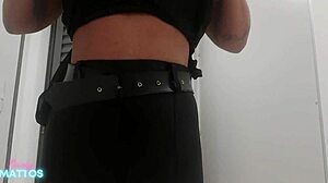 Security makes me suck big black cock in bathroom