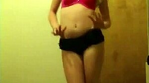 awesome teen girl dancing on webcam