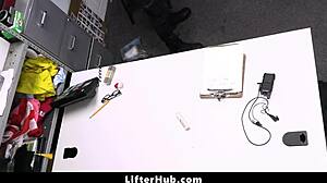 beautiful teen with natural tits caught stealing and bend over the table for a nice fuck lifterhub