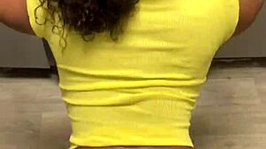 Ebony Crossdressing Performer Uses Toys