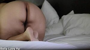 Blonde Amateur Sloppily Sucks Cock with Ass in the Air for Assfucking