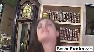 Porn legend sasha deepthroats and fucks hard