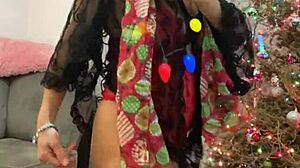 Anna Maria, mature Latina, stuns in red lingerie for Christmas special. I’m obsessed with her sexy Dominican curves!