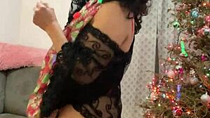 Anna Maria, mature Latina, stuns in red lingerie for Christmas special. I’m obsessed with her sexy Dominican curves!