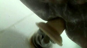 jerking with dildo in shower feels amazing