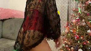 Anna Maria, mature Latina, stuns in red lingerie for Christmas special. I’m obsessed with her sexy Dominican curves!