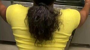 Ebony Crossdressing Performer Uses Toys