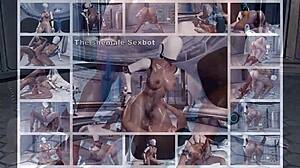 Teasing Shemale Sexbot in 3D Cartoon Animation Clip