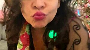 Anna Maria, mature Latina, stuns in red lingerie for Christmas special. I’m obsessed with her sexy Dominican curves!