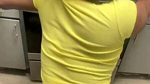 Ebony Crossdressing Performer Uses Toys