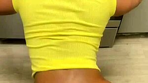 Ebony Crossdressing Performer Uses Toys