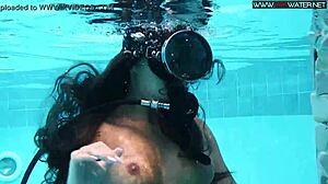 diana kalgotkina strips for naked swim in sexy pool scene