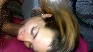 I watch my girlfriend swallow cum and get a facial