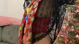 Anna Maria, mature Latina, stuns in red lingerie for Christmas special. I’m obsessed with her sexy Dominican curves!