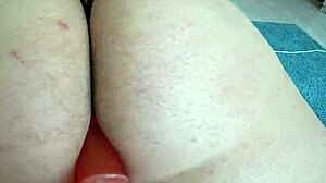 Mature lesbians shake big booty with dildo