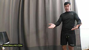 athletic teen 18+ double crosses coach with big cock