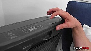 Two college babes with big natural tits and asses get roughly fucked in 3-way with pervert