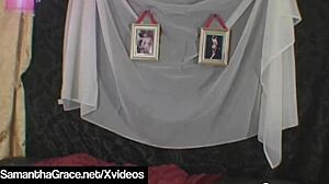 女巨老婆逗弄迷你成年老公