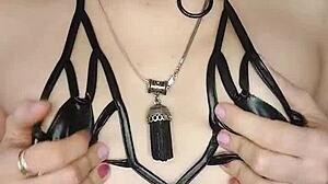 latina in lingerie gives jerk off instructions, look at me