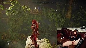 British gamer slut forgets cam on while masturbating with dildo