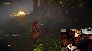 British gamer slut forgets cam on while masturbating with dildo