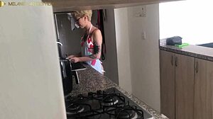 my stepmother's bitch gives me her ass in the kitchen