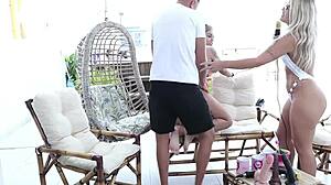 Hot Blonde Kisses Sister's Boyfriend and Gets Licked!