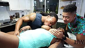 voluptuous ebony craves a wild gangbang with two big black cocks!