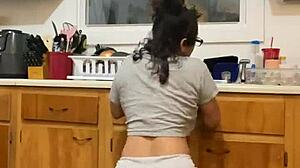 Anna Maria says, 'Watch me dance while doing dishes, part two.'