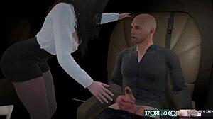 3D porn fucks busty teen stewardess on airplane
