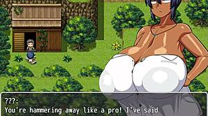 tanned girl natsuki in hentai game ep 6, weird guy asks for striptease