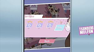 in this hentai game, my tsundere boss teases with massive tits out of her outfit 😘🎮