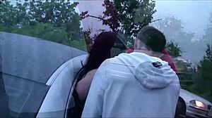 a pregnant girl heads to a public spot for an orgy with cocks and blowjobs