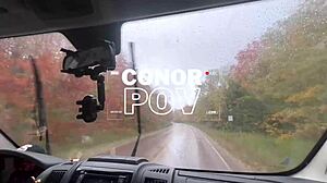 Nighttime camping gets steamy with Conor’s POV fucking. Watch us ride and deepthroat!