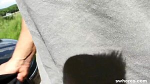 Cheap street slut gets nasty for money on pickup 😏