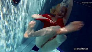 Russian Teen Lucie Swims Underwater Naked