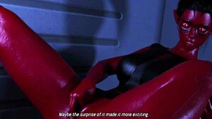 Projekt Passion: Busty alien reporter fingers herself on commute.