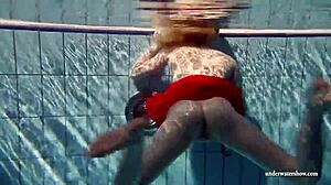 Russian Teen Lucie Swims Underwater Naked