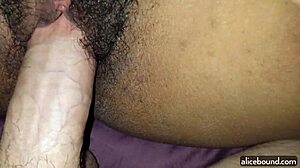 amateur latina girlfriend uses vibrator on hairy pussy in homemade pov