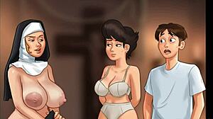 Church Milf Caught with Police Baton in Summertime Saga