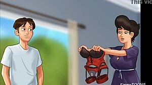 Church Milf Caught with Police Baton in Summertime Saga