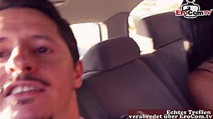 German tourist boldly picks up Latina slut for outdoor fucking in Greece vacation