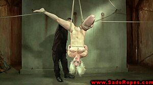 Bound Suspended BDSM Whore Gets Dildo Fucked By Master